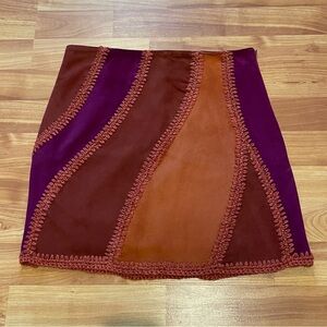 Free People Goat Suede Mini Skirt Fully Lined